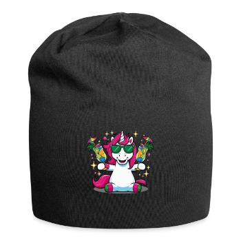 Unicorn Cocktail Booze Party Celebrations Vacation Bachelor Party - Jersey Beanie - black - Front