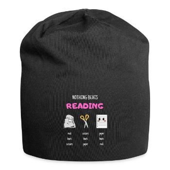 Nothing Beats Reading Rock Paper Scissors - Jersey Beanie - black - Front