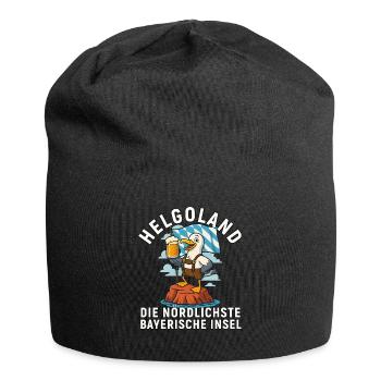 Helgoland Satire | Nördlichste bayerische Insel - Jersey-Beanie - Schwarz - Vorne
