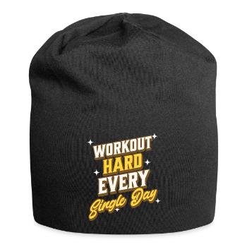 Workout Hard – Jeden Tag volle Power - Jersey-Beanie - Schwarz - Vorne