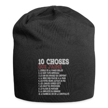 10 Things I Love Barbecue, Grilling - Jersey Beanie - black - Front