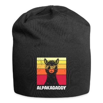 Expectant Father ALPAKAPAPA Retro Funny - Jersey Beanie - black - Front