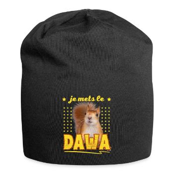 Squirrel, I put the DAWA in the Forest - Jersey Beanie - black - Front