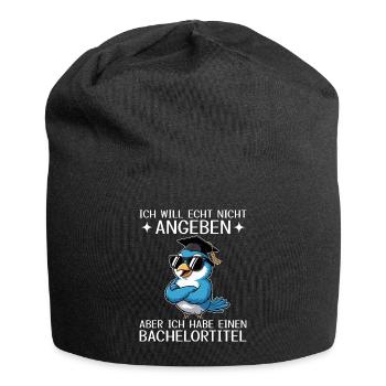 Baccalauréat obtenu - Titre de baccalauréat - Bonnet en jersey - noir - Devant