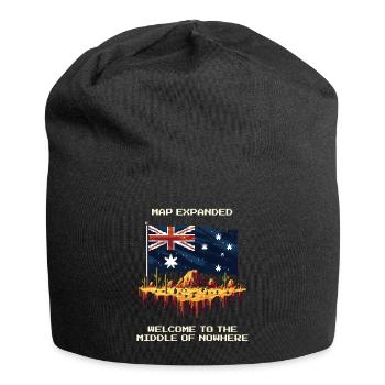 Karte erweitert: Mitte von Nirgendwo | Outback - Jersey-Beanie - Schwarz - Vorne