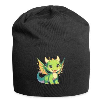Drachen Drache - Jersey-Beanie - Schwarz - Vorne