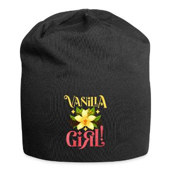 Vanilla Girl Floral Pattern - Jersey Beanie - black - Front