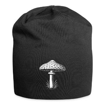 Cueilleur de champignons parasol - Champignons - Dicton - Bonnet en jersey - noir - Devant