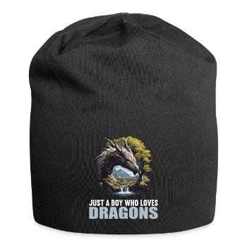 Drachen Drache - Jersey-Beanie - Schwarz - Vorne
