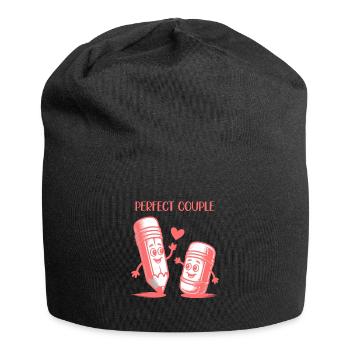Perfect Couple Pencil And Eraser Drawing - Jersey Beanie - black - Front