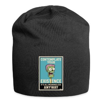 Contemplative Zombie Humour Poster - Jersey Beanie - black - Front