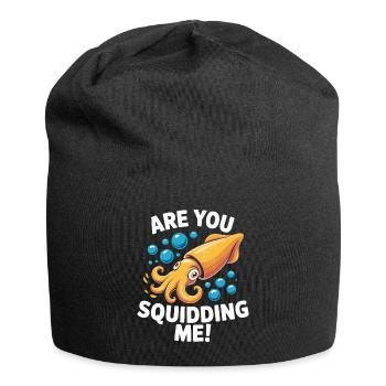 Verspieltes Meeresdesign mit Oktopus - Jersey-Beanie - Schwarz - Vorne