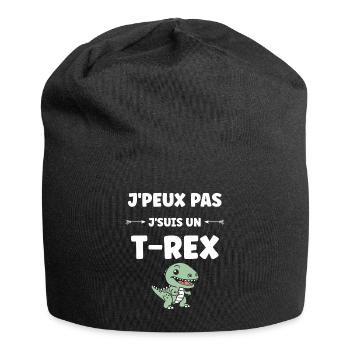 Humorvoller T-Rex für Dinosaurierliebhaber - Jersey-Beanie - Schwarz - Vorne
