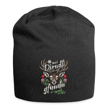Mei Dirndl hob i net gfundn, Dirndl Ersatz, Tracht - Jersey Beanie - black - Front