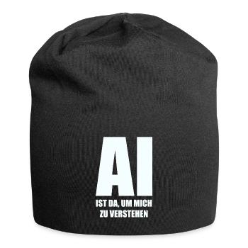 L’IA est là pour me comprendre - en blanc - Bonnet en jersey - noir - Devant