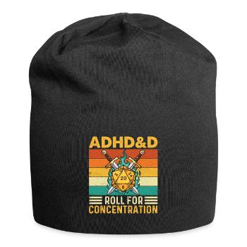 ADHS &amp; ADHS-Rolle für Konzentration Lustiges RPG-Gamer - Jersey-Beanie - Schwarz - Vorne