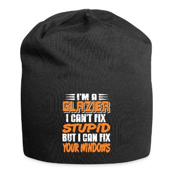 I Fix Windows Not Stupidity Glazier Quote - Jersey-Beanie - Schwarz - Vorne