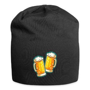 Beer Cheers Chope à bière en verre - Bonnet en jersey - noir - Devant