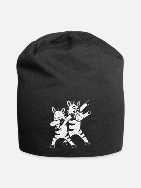 Lustige Tanzende Zebras Dabbing - Jersey-Beanie - Schwarz