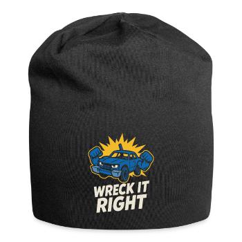Demolition Derby Fan Pit Crew Crash Driver Fair - Jersey Beanie - black - Front