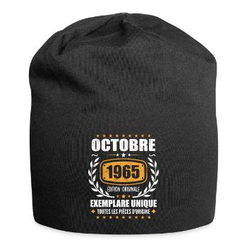 Vintage Octobre 1965, Cadeau Rétro Octobre 1965 - Bonnet en jersey - noir - Devant