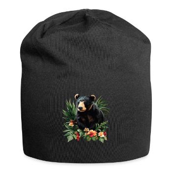 Sun Bear Malaienbär - Jersey-Beanie - Schwarz - Vorne