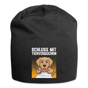 Animal welfare STOP ANIMAL TESTING FUNNY - Jersey Beanie - black - Front