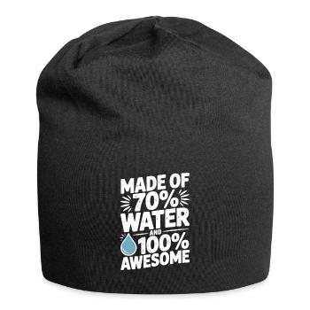 Besteht zu 70 % aus Wasser und ist zu 100 % fantastisch - Jersey-Beanie - Schwarz - Vorne