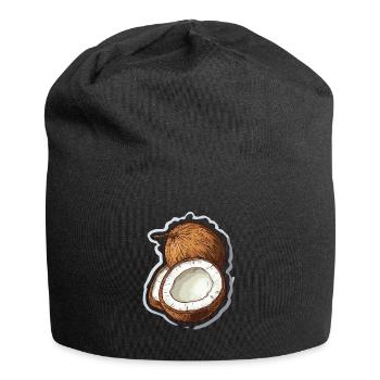 Kokosnuss Coconut - Jersey-Beanie - Schwarz - Vorne