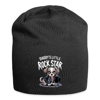 Canine with leather jacket - Jersey Beanie - black - Front