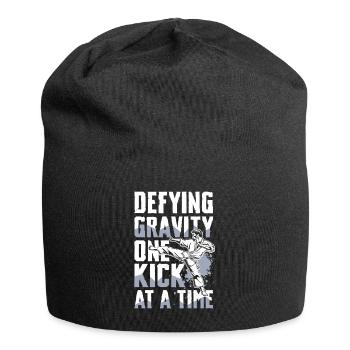 Schwerkraft Entfesseln Mit Jedem Kick - Jersey-Beanie - Schwarz - Vorne