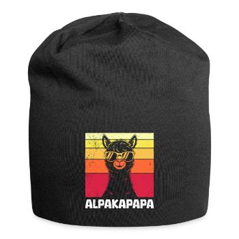 Expectant Father ALPAKAPAPA Retro Funny - Jersey Beanie - black - Front