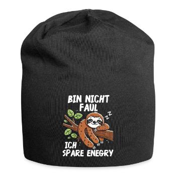 Je ne suis pas paresseux, j’économise de l’énergie - Bonnet en jersey - noir - Devant