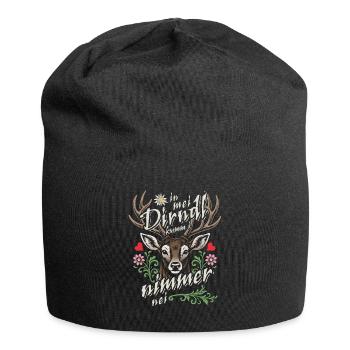 In mei Dirndl kumm i nimmer nei - Tracht & Gaudi - Jersey Beanie - black - Front