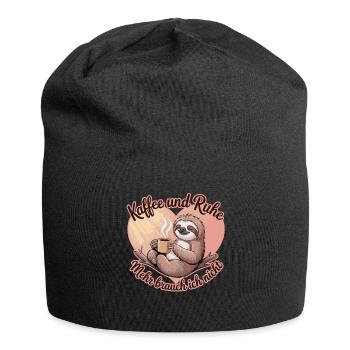 Café et paix et tranquillité, je n’ai pas besoin de plus - Bonnet en jersey - noir - Devant