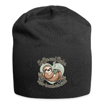 Café et paix et tranquillité, je n’ai pas besoin de plus - Bonnet en jersey - noir - Devant
