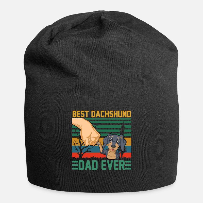 Bester Dackel Papa Vatertag - Jersey-Beanie - Schwarz