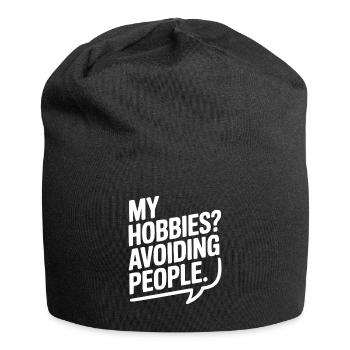 My Hobbies? Avoiding People - Jersey Beanie - black - Front