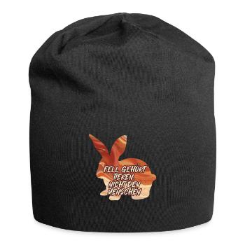 Tierschutz PELZ GEHÖRT DEN TIEREN Lustiges - Jersey-Beanie - Schwarz - Vorne