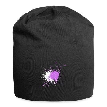 Aquarellartige Farbspritzer - Jersey-Beanie - Schwarz - Vorne