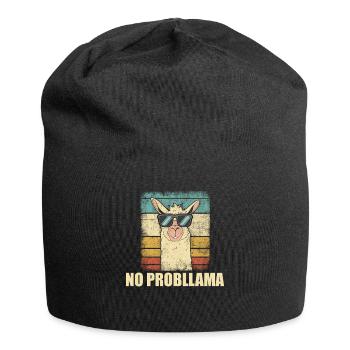 Kein Probllama Lustiges Retro-Lama - Jersey-Beanie - Schwarz - Vorne