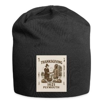 Thanksgiving 1621 Plymouth Vintage Design - Bonnet en jersey - noir - Devant