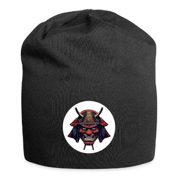 Roter Oni Dämonenhelm - Jersey-Beanie - Schwarz - Vorne