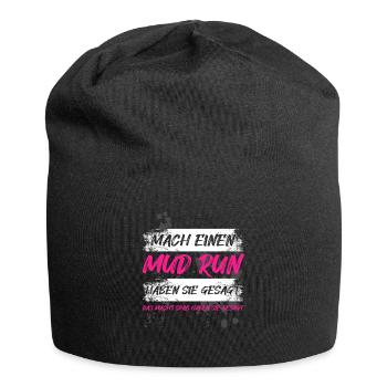 Faire une course dans la boue, une course dans la boue, une course dans la boue, une course dans la boue - Bonnet en jersey - noir - Devant