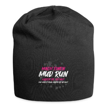 Faire une course dans la boue, une course dans la boue, une course dans la boue, une course dans la boue - Bonnet en jersey - noir - Devant