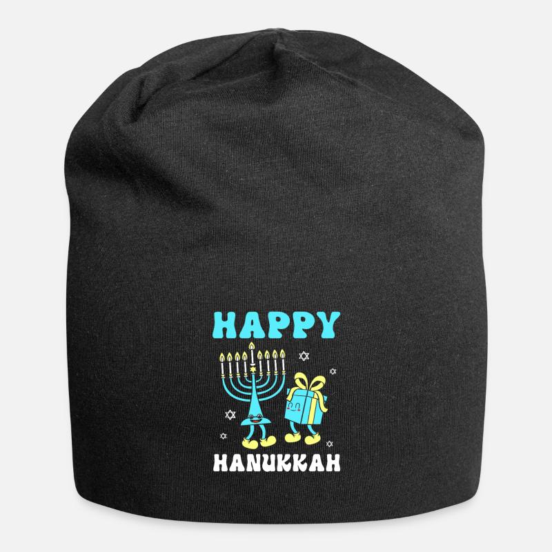 Hanoukka Hanoukka Hanoukka - Bonnet en jersey - noir