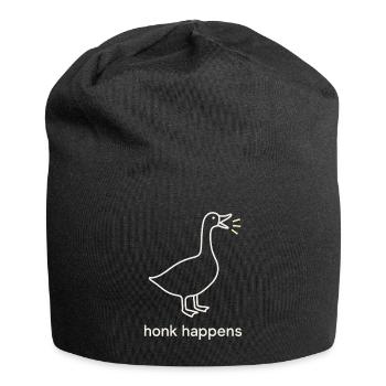 Funny Geese Meme Chaos Honk Certified Silly - Jersey Beanie - black - Front
