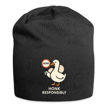 Funny Geese Meme Chaos Honk Certified Silly - Jersey Beanie - black - Front
