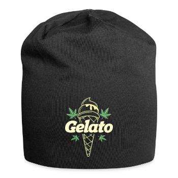 Gelato Leaf Icecream Cone 420 Aesthetic - Jersey Beanie - black - Front