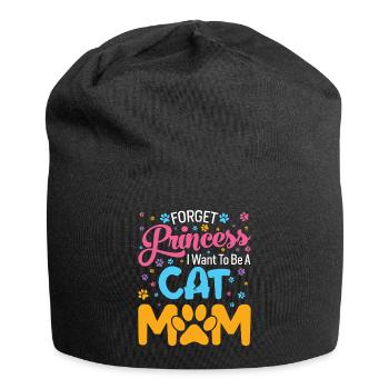 Ich will Katzenmama sein - Jersey-Beanie - Schwarz - Vorne